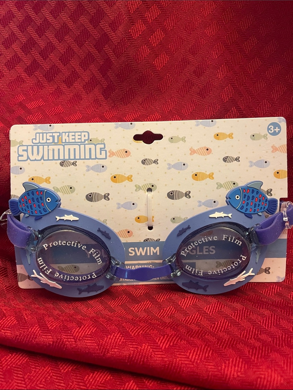 HER - Kids Swim Goggles Purple-Blue with Fish Charms